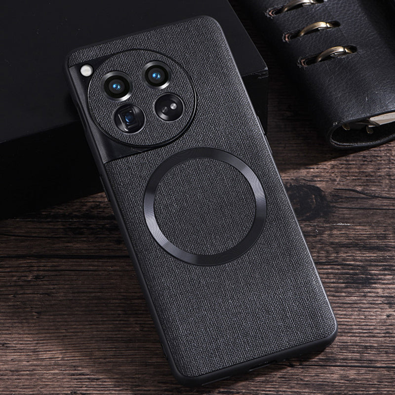 For OnePlus 12 5G Magnetic Case TPU+Cloth Scratch Resistant Phone Cover For OnePlus 12 5G Magnetic Case TPU+Cloth Scratch Resistant Phone Cover